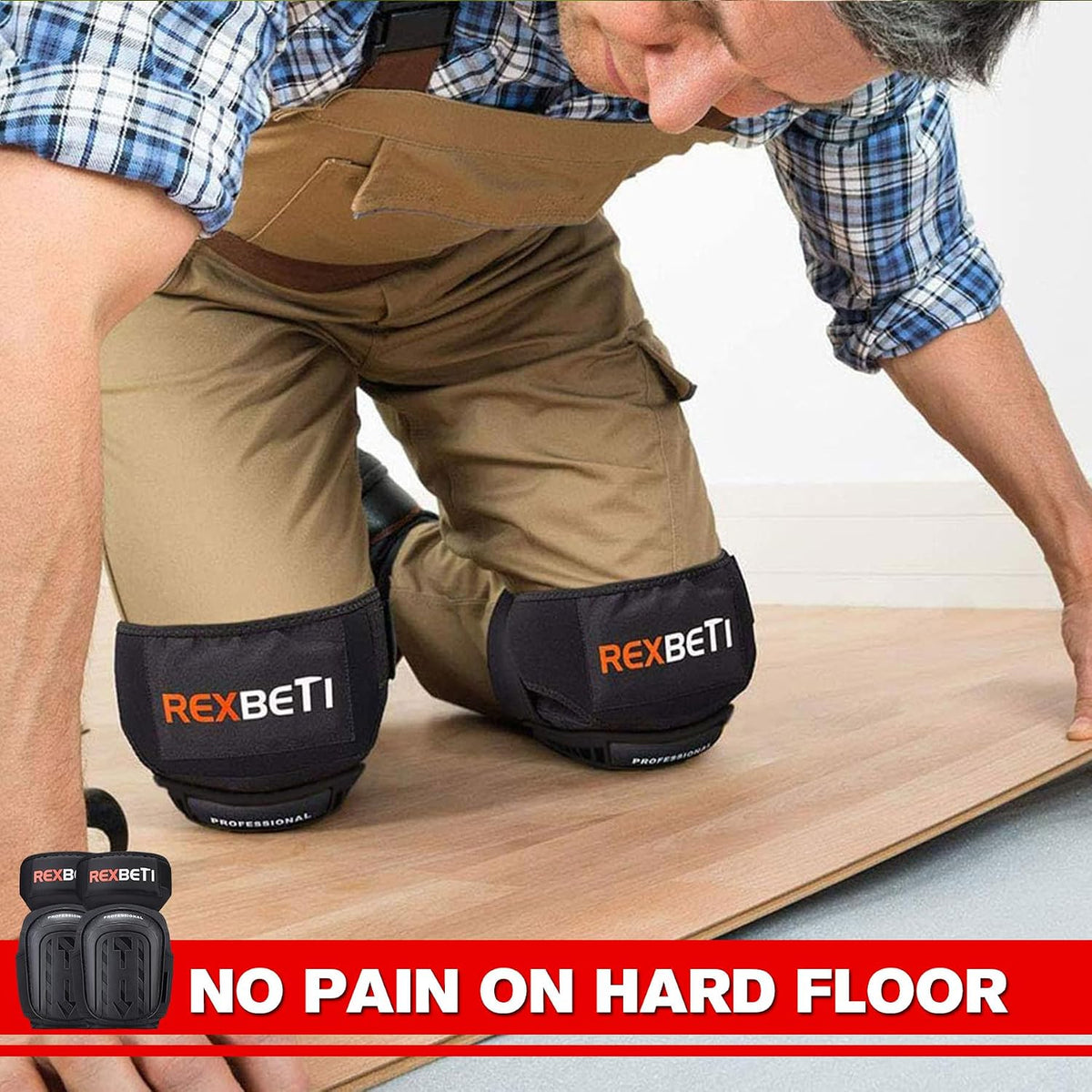 Knee Pads for Men, Anti-slip Construction Gel Knee Pads for Work