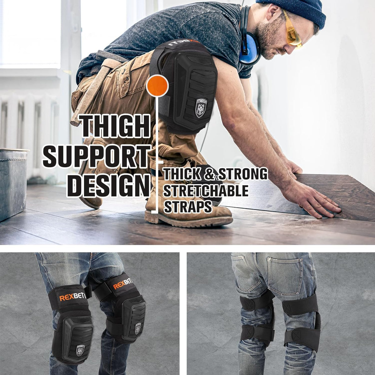 Knee Pads for Men, Anti-slip Construction Gel Knee Pads for Work