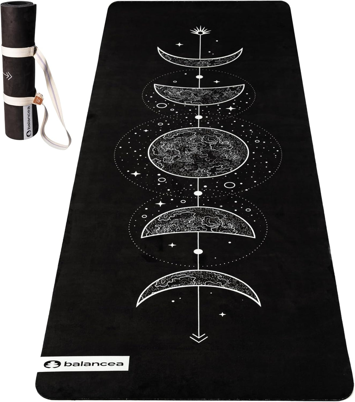 Yoga Mat With Strap 5mm Non Slip Suede & TPE - Eco-Friendly Fitness & Exercise Mat for Home Gym, Pilates, Hot Yoga, and Meditation - Lightweight Durable 72 x 24 inch Workout Mat for Women, Men