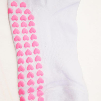 2 Pairs Cute Pilates Grip Socks for Women Bow Nonslip Ruffle Frilly Yoga Socks Cotton Crew Grippy Workout Ballet Sock