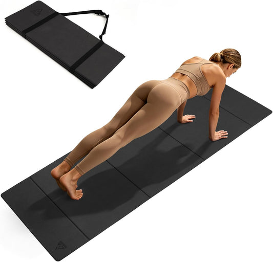 IwIeIaIrI Foldable POE Non Slip Yoga Pilates Mat– 1/4" (6mm) Thick