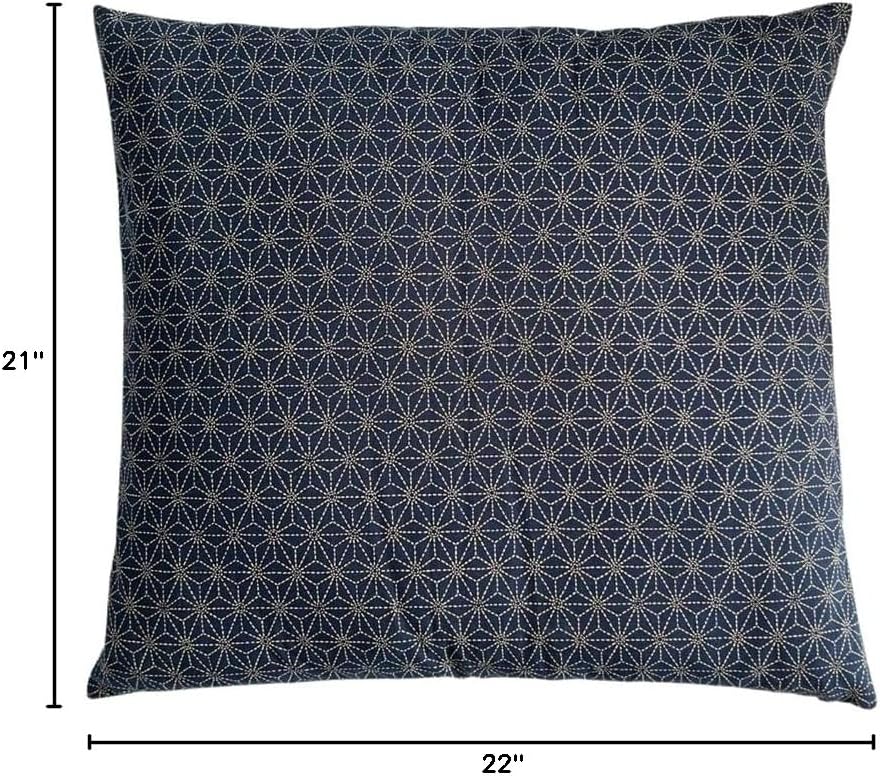 Zabuton Floor Pillow with Removable Cover - Traditional Japanese Decor | 90% Cotton, 10% Polyester Filling, Fluffy Floor Cushion for Couch, Living Room Seating or Meditation