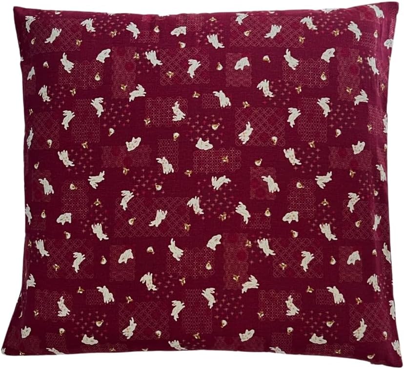 Zabuton Floor Pillow with Removable Cover - Traditional Japanese Decor | 90% Cotton, 10% Polyester Filling, Fluffy Floor Cushion for Couch, Living Room Seating or Meditation