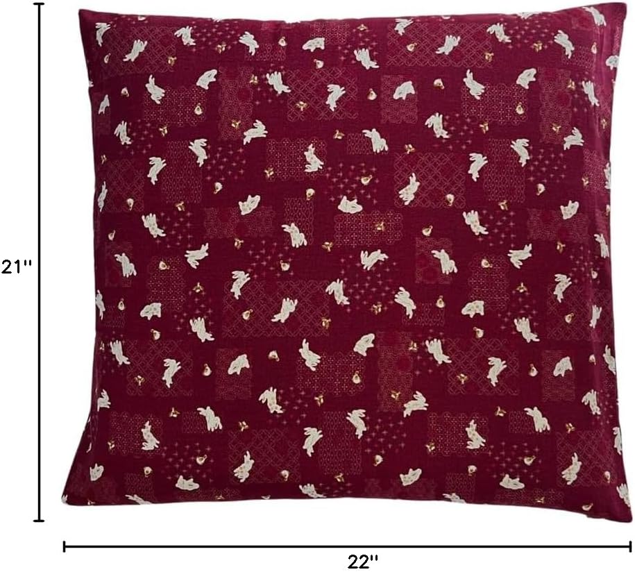 Zabuton Floor Pillow with Removable Cover - Traditional Japanese Decor | 90% Cotton, 10% Polyester Filling, Fluffy Floor Cushion for Couch, Living Room Seating or Meditation