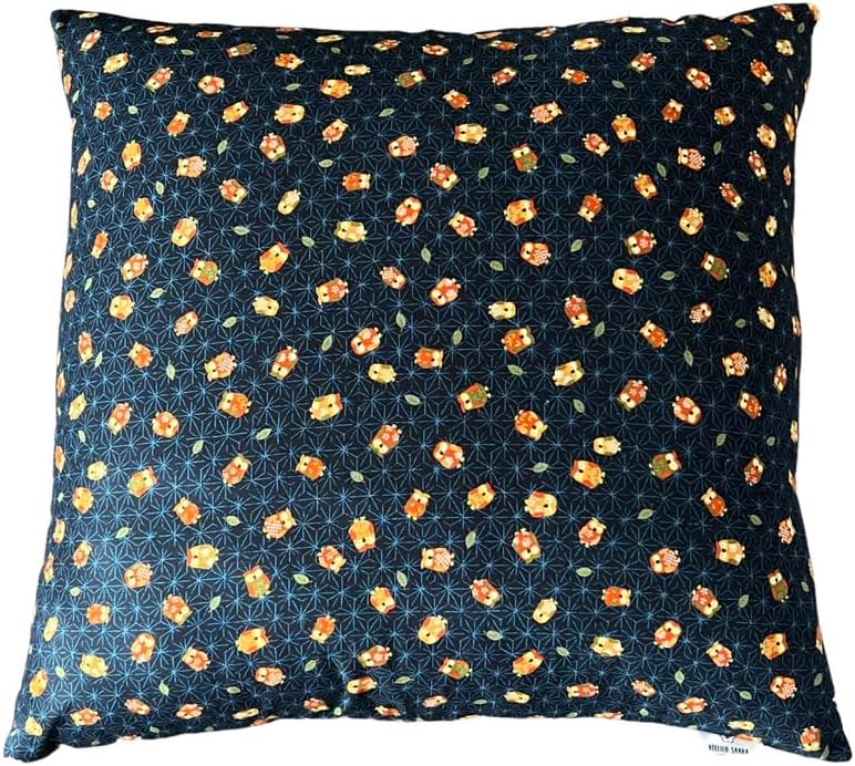 Zabuton Floor Pillow with Removable Cover - Traditional Japanese Decor | 90% Cotton, 10% Polyester Filling, Fluffy Floor Cushion for Couch, Living Room Seating or Meditation