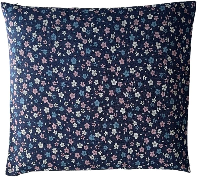 Zabuton Floor Pillow with Removable Cover - Traditional Japanese Decor | 90% Cotton, 10% Polyester Filling, Fluffy Floor Cushion for Couch, Living Room Seating or Meditation