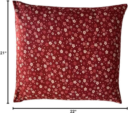 Zabuton Floor Pillow with Removable Cover - Traditional Japanese Decor | 90% Cotton, 10% Polyester Filling, Fluffy Floor Cushion for Couch, Living Room Seating or Meditation