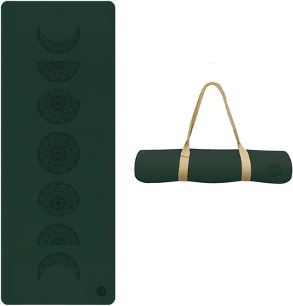 4.5mm Non Slip Yoga Mat with Strap, PU Top & Rubber Base Exercise Mat for Yoga, Pilates, Hot Yoga, Fitness, Stretching & Home Workout