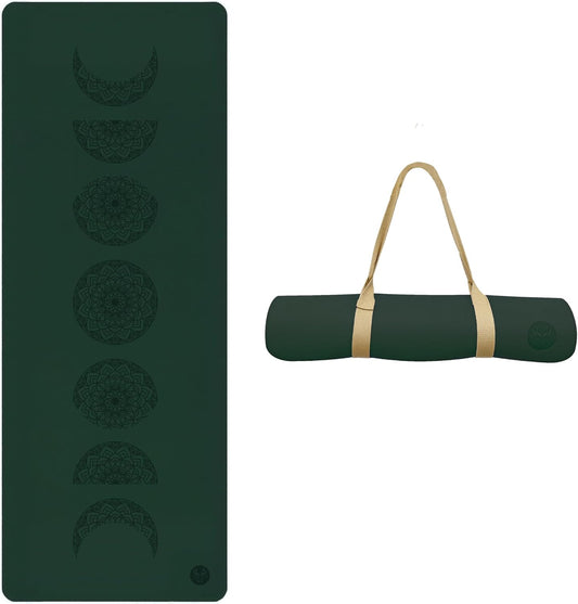 4.5mm Non Slip Yoga Mat with Strap, PU Top & Rubber Base Exercise Mat for Yoga, Pilates, Hot Yoga, Fitness, Stretching & Home Workout