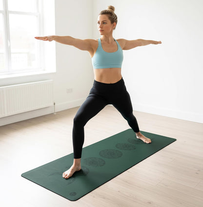 4.5mm Non Slip Yoga Mat with Strap, PU Top & Rubber Base Exercise Mat for Yoga, Pilates, Hot Yoga, Fitness, Stretching & Home Workout