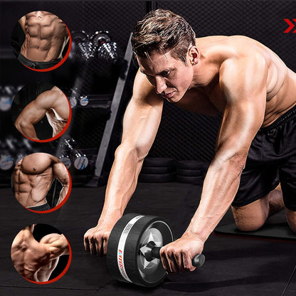 Ab Roller Wheel for Abs Workout - Abdominal Exercise Equipment with 2 Knee Pads for Home Gym, Core Strength Training, Fitness Equipment for Men & Women