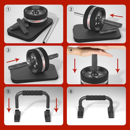 Ab Roller Wheel for Abs Workout - Abdominal Exercise Equipment with 2 Knee Pads for Home Gym, Core Strength Training, Fitness Equipment for Men & Women
