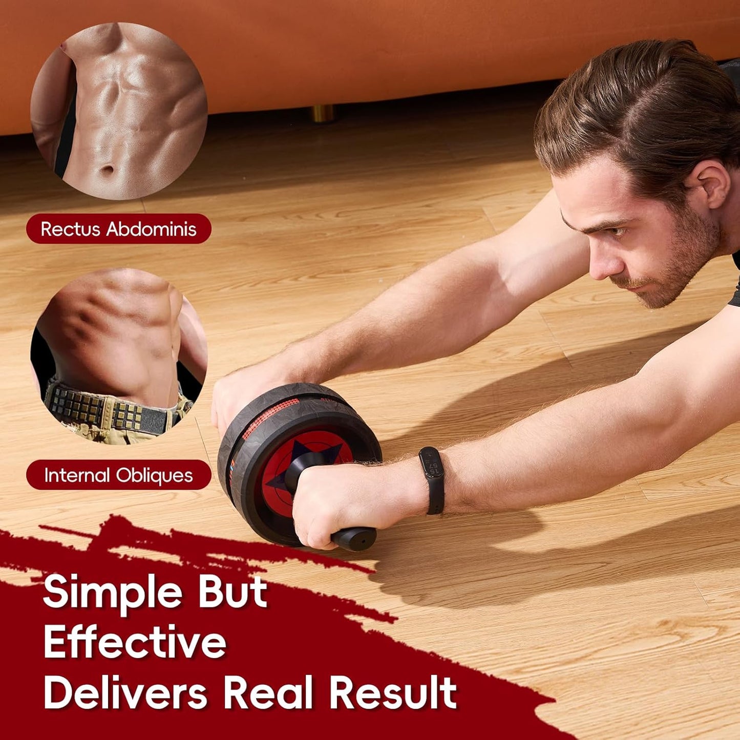 Ab Roller Wheel for Abs Workout - Abdominal Exercise Equipment with 2 Knee Pads for Home Gym, Core Strength Training, Fitness Equipment for Men & Women