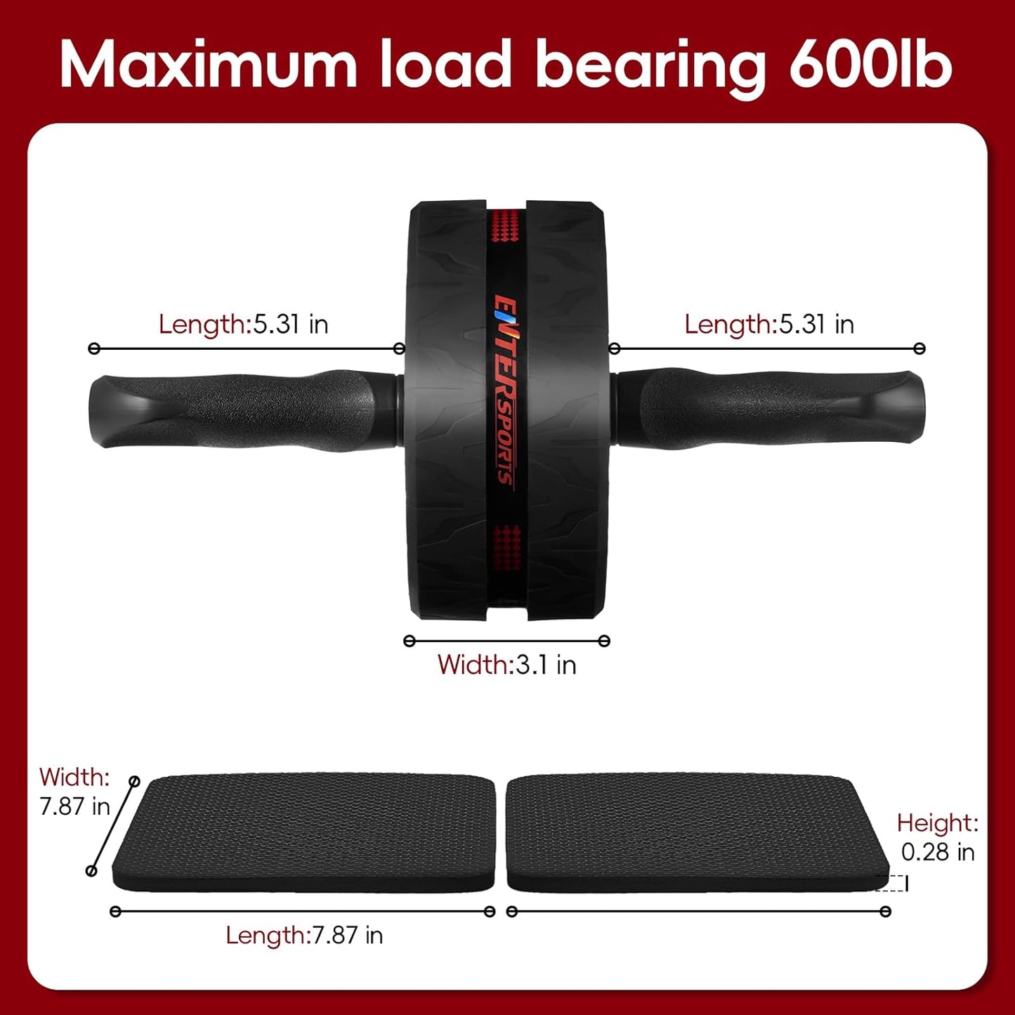 Ab Roller Wheel for Abs Workout - Abdominal Exercise Equipment with 2 Knee Pads for Home Gym, Core Strength Training, Fitness Equipment for Men & Women