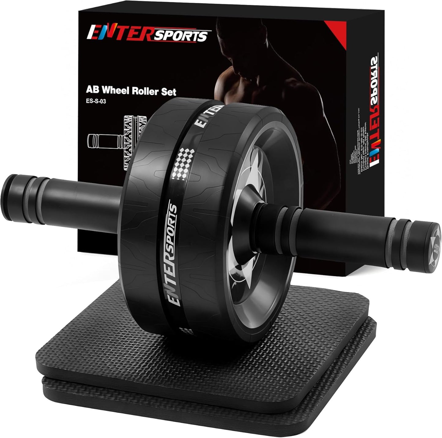 Ab Roller Wheel for Abs Workout - Abdominal Exercise Equipment with 2 Knee Pads for Home Gym, Core Strength Training, Fitness Equipment for Men & Women