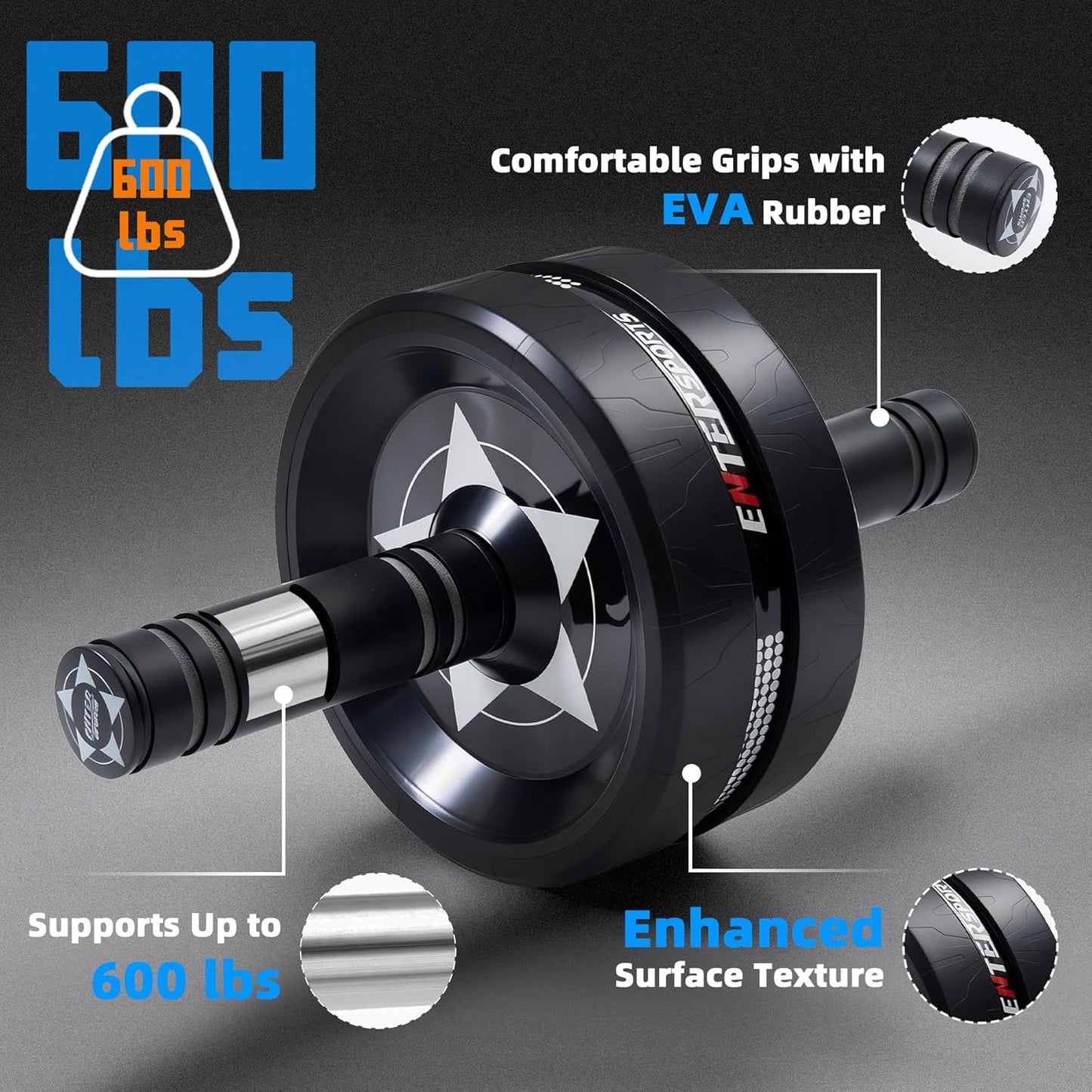 Ab Roller Wheel for Abs Workout - Abdominal Exercise Equipment with 2 Knee Pads for Home Gym, Core Strength Training, Fitness Equipment for Men & Women