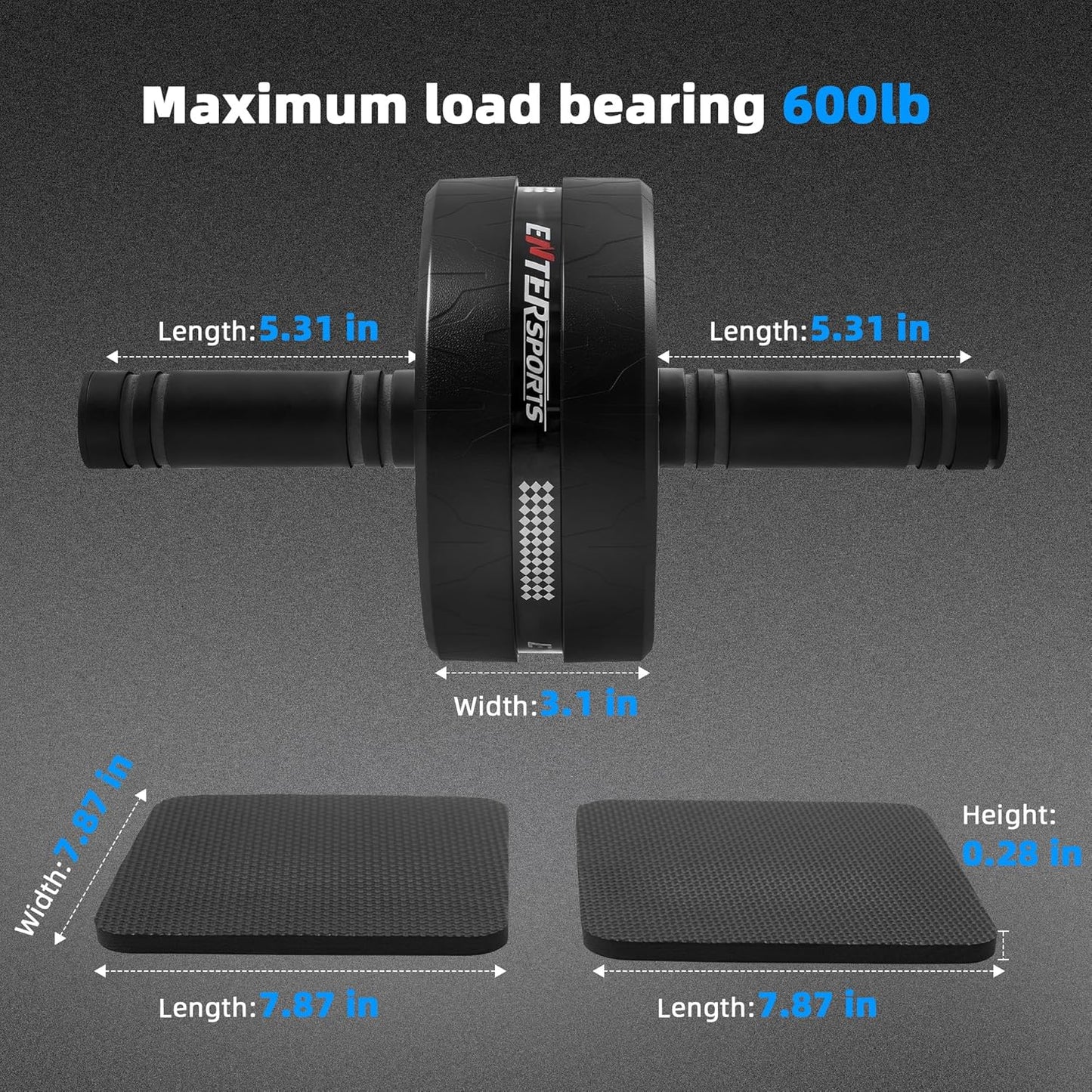 Ab Roller Wheel for Abs Workout - Abdominal Exercise Equipment with 2 Knee Pads for Home Gym, Core Strength Training, Fitness Equipment for Men & Women