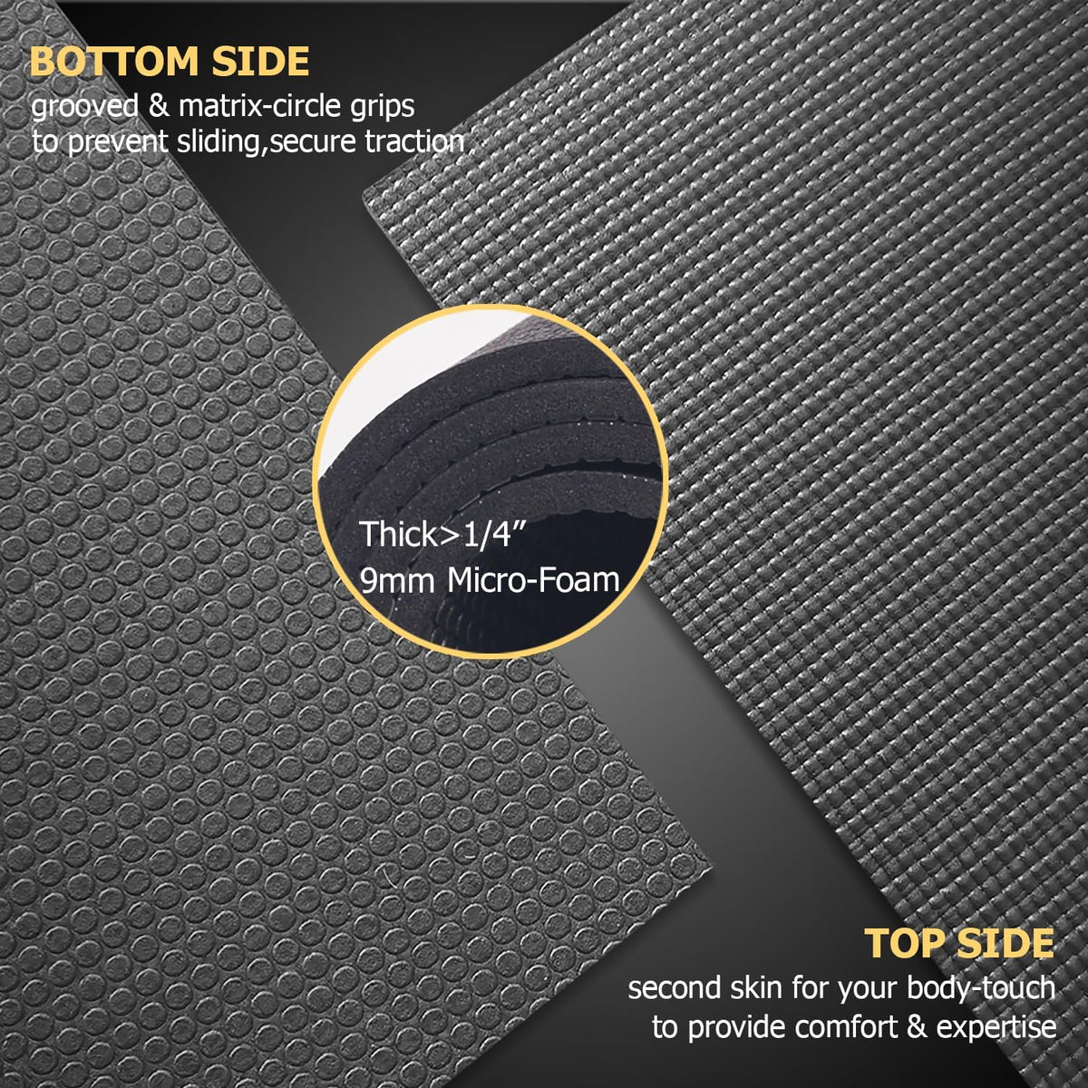 Large Yoga Mat 6'x4'/6'x6'(7mm) & 7'x5'(9mm)
