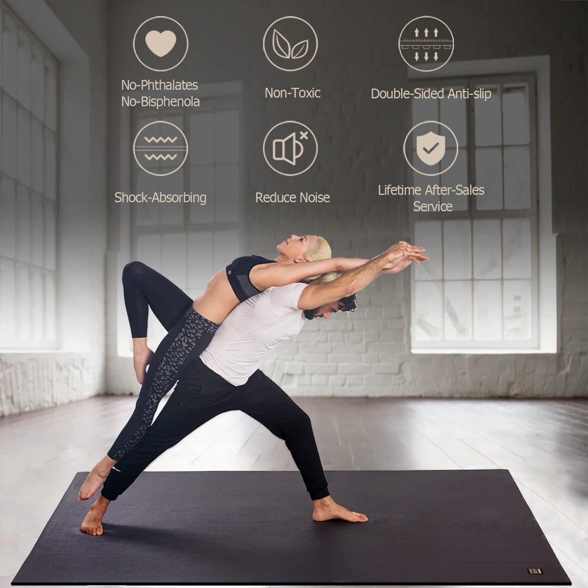 Large Yoga Mat 6'x4'/6'x6'(7mm) & 7'x5'(9mm)