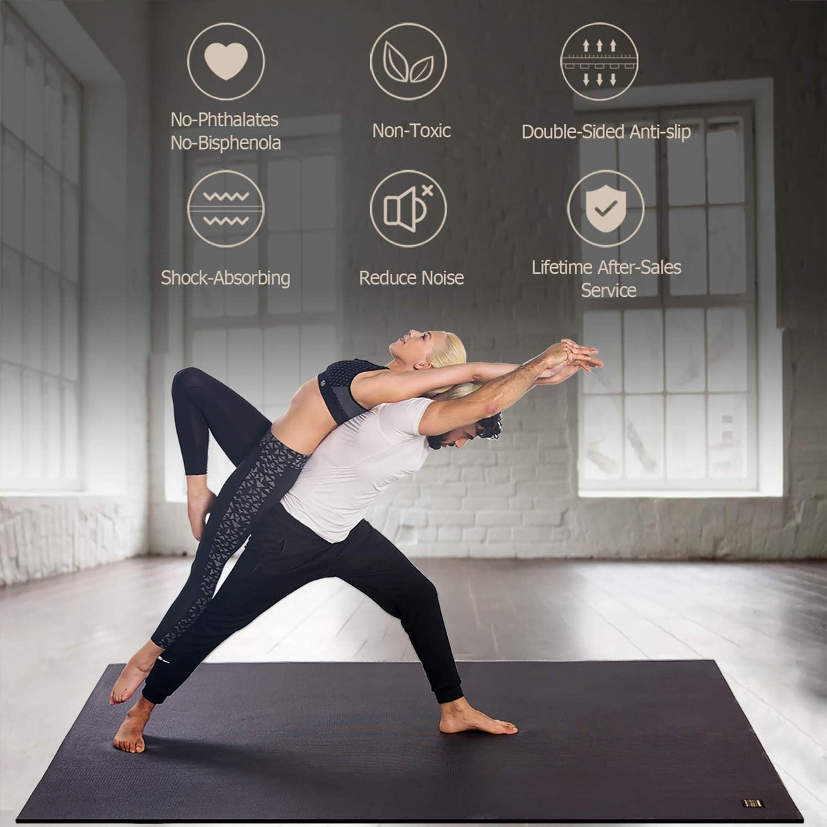 Large Yoga Mat 6'x4'/6'x6'(7mm) & 7'x5'(9mm)
