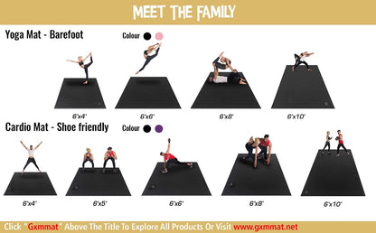 Large Yoga Mat 6'x4'/6'x6'(7mm) & 7'x5'(9mm)