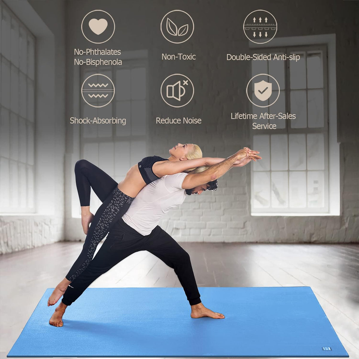 Large Yoga Mat 6'x4'/6'x6'(7mm) & 7'x5'(9mm)