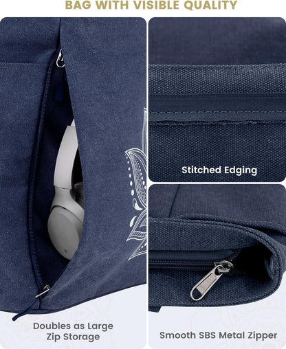 Yoga Mat Bag with Zipper Mat Carrier Canvas Gym Tote