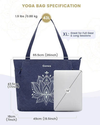 Yoga Mat Bag with Zipper Mat Carrier Canvas Gym Tote