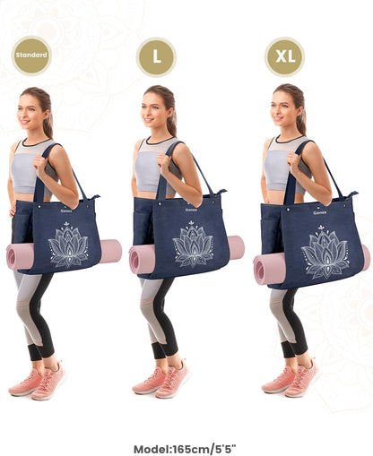 Yoga Mat Bag with Zipper Mat Carrier Canvas Gym Tote