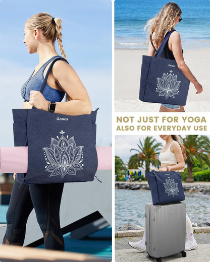 Yoga Mat Bag with Zipper Mat Carrier Canvas Gym Tote