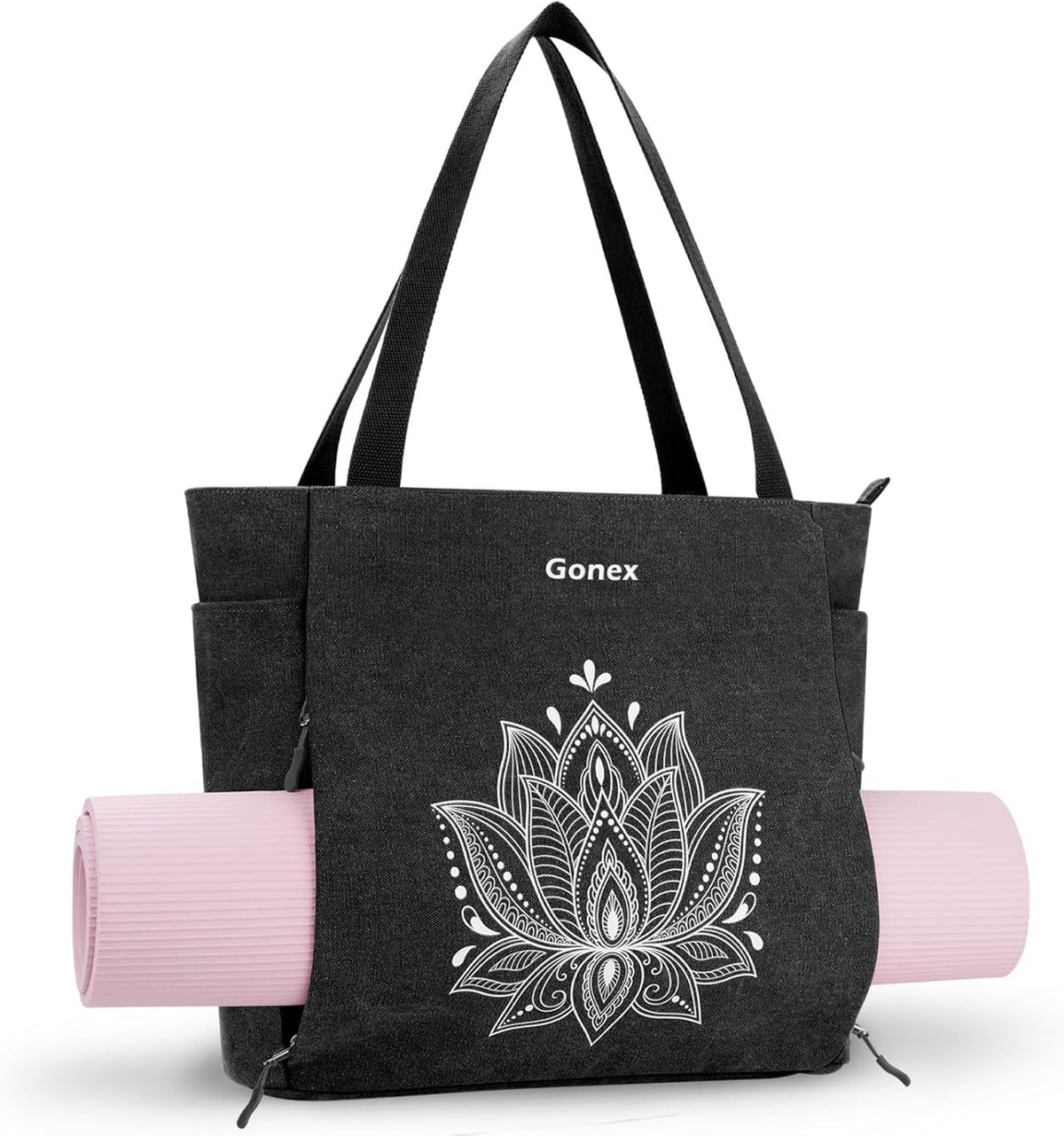 Yoga Mat Bag with Zipper Mat Carrier Canvas Gym Tote
