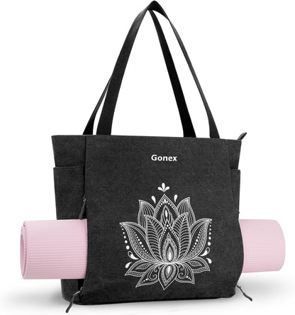 Yoga Mat Bag with Zipper Mat Carrier Canvas Gym Tote