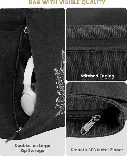 Yoga Mat Bag with Zipper Mat Carrier Canvas Gym Tote