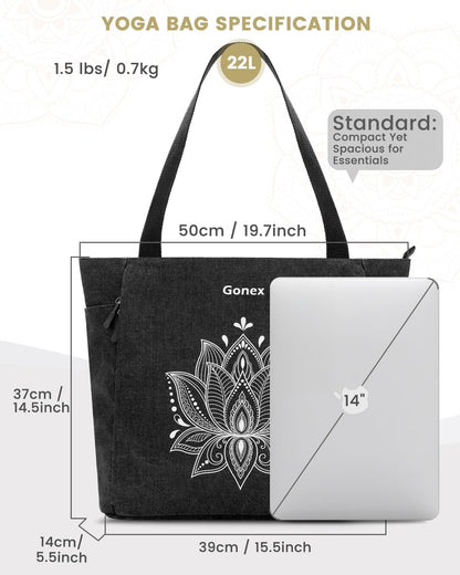 Yoga Mat Bag with Zipper Mat Carrier Canvas Gym Tote