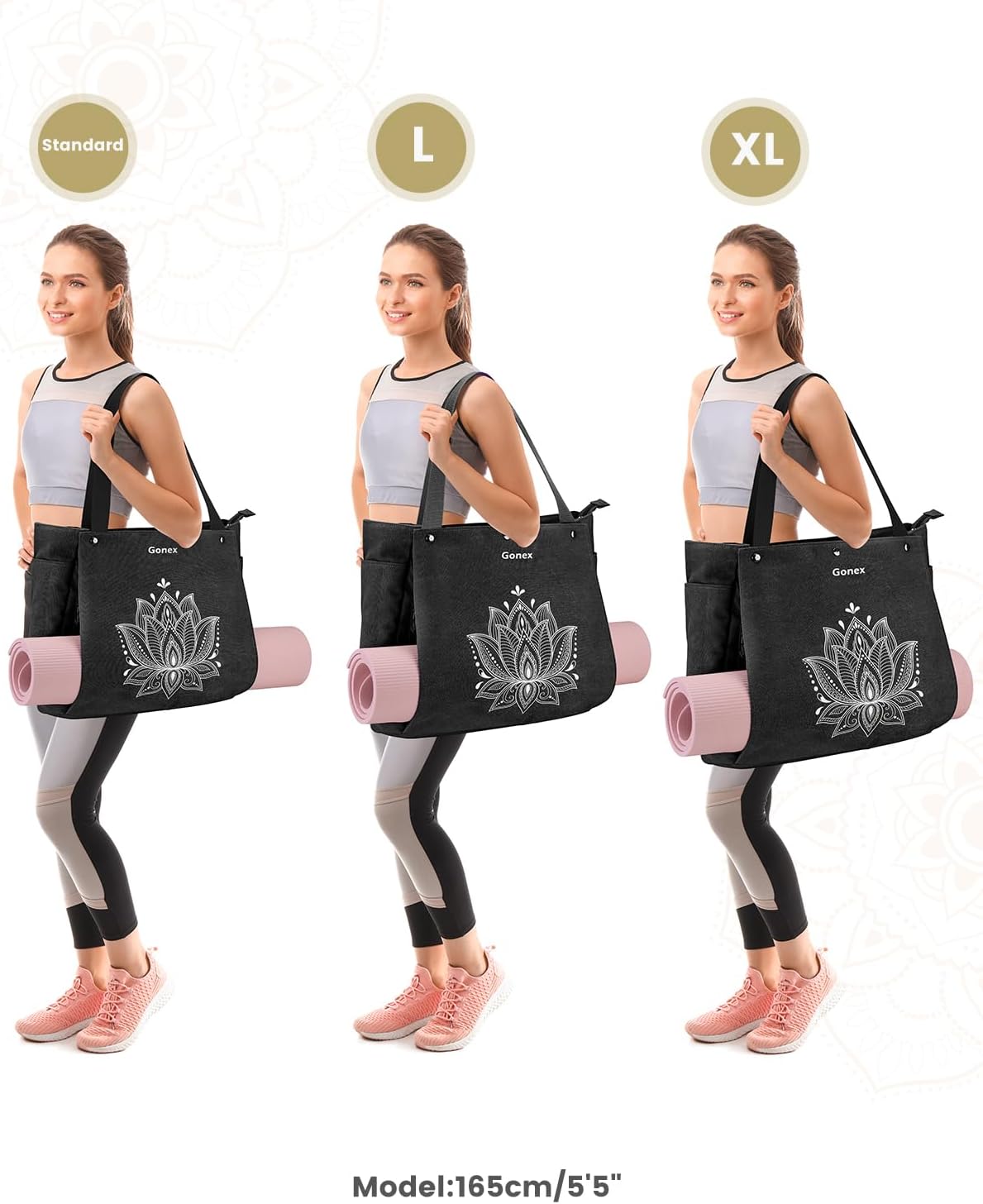 Yoga Mat Bag with Zipper Mat Carrier Canvas Gym Tote