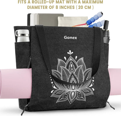 Yoga Mat Bag with Zipper Mat Carrier Canvas Gym Tote