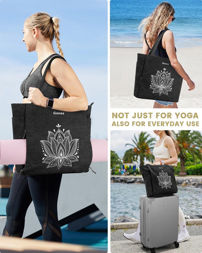 Yoga Mat Bag with Zipper Mat Carrier Canvas Gym Tote