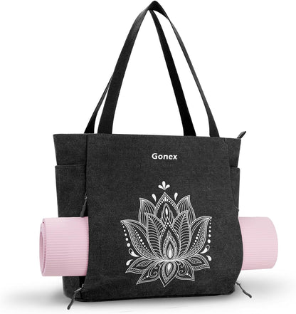 Yoga Mat Bag with Zipper Mat Carrier Canvas Gym Tote
