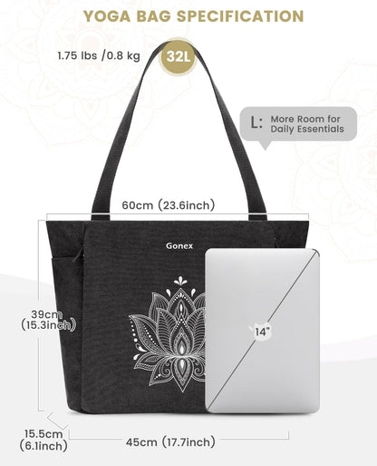 Yoga Mat Bag with Zipper Mat Carrier Canvas Gym Tote