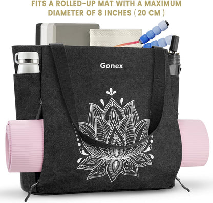 Yoga Mat Bag with Zipper Mat Carrier Canvas Gym Tote