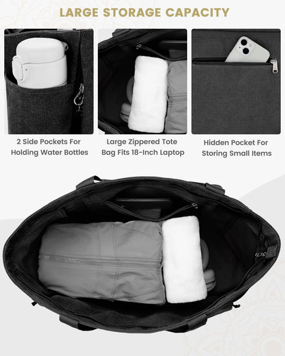 Yoga Mat Bag with Zipper Mat Carrier Canvas Gym Tote