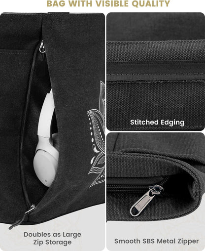 Yoga Mat Bag with Zipper Mat Carrier Canvas Gym Tote