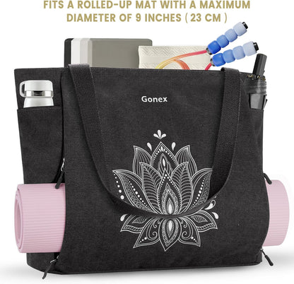 Yoga Mat Bag with Zipper Mat Carrier Canvas Gym Tote