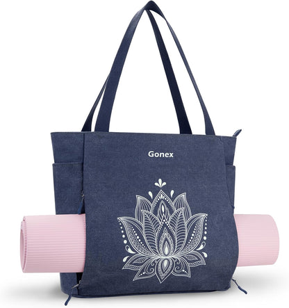 Yoga Mat Bag with Zipper Mat Carrier Canvas Gym Tote