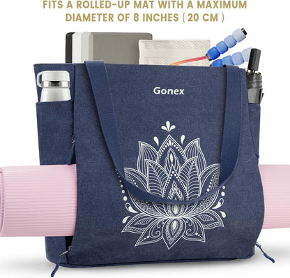 Yoga Mat Bag with Zipper Mat Carrier Canvas Gym Tote