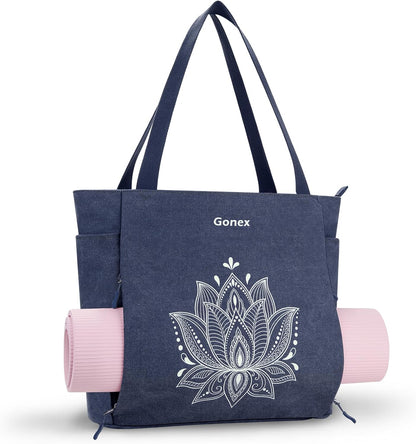 Yoga Mat Bag with Zipper Mat Carrier Canvas Gym Tote