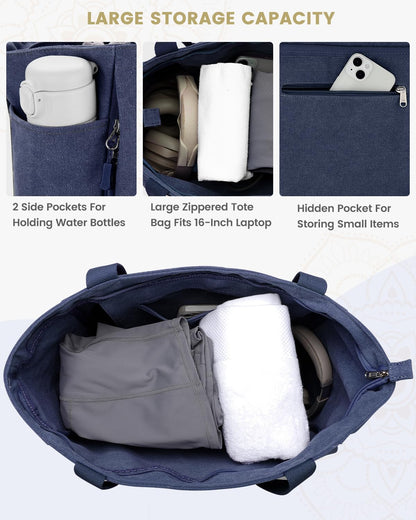 Yoga Mat Bag with Zipper Mat Carrier Canvas Gym Tote