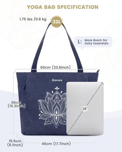 Yoga Mat Bag with Zipper Mat Carrier Canvas Gym Tote