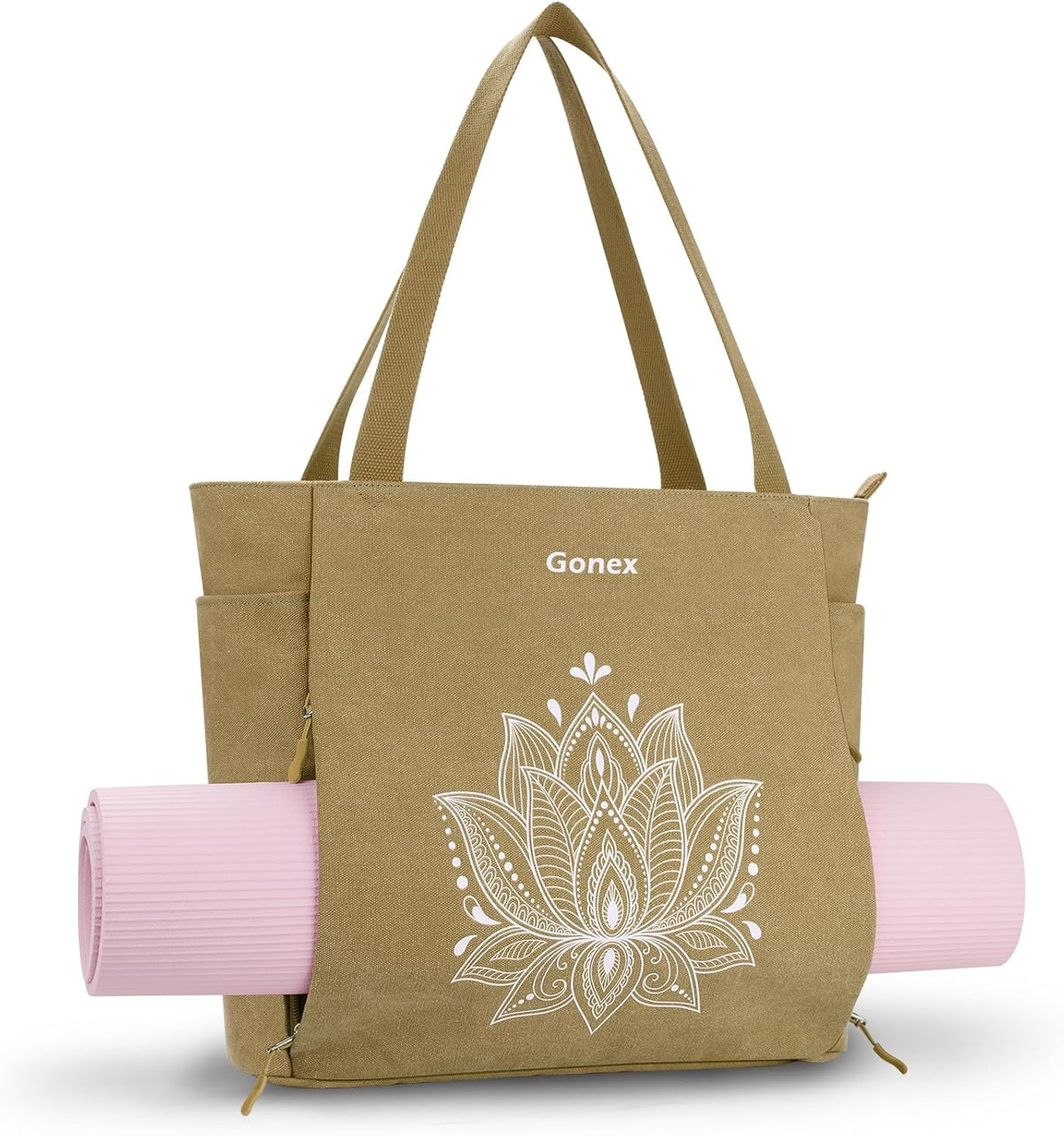 Yoga Mat Bag with Zipper Mat Carrier Canvas Gym Tote