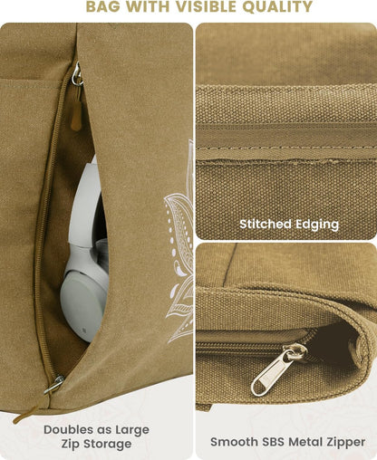 Yoga Mat Bag with Zipper Mat Carrier Canvas Gym Tote